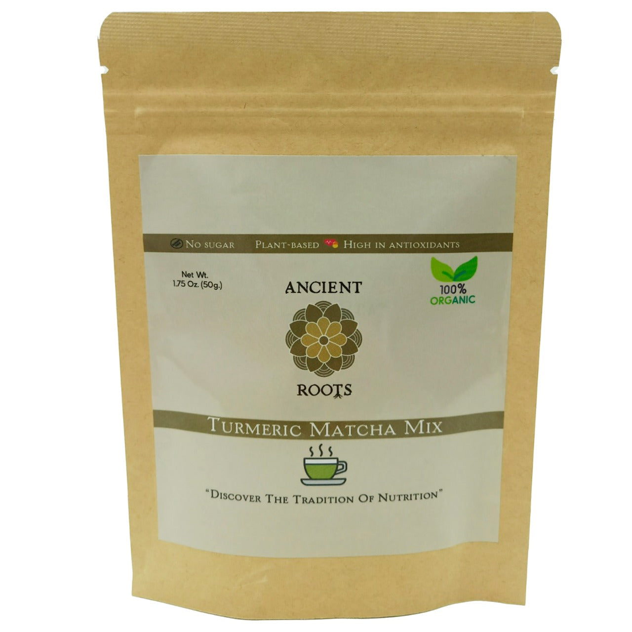 Ancient Roots Turmeric Matcha Mix - With Cinnamon, Ginger, and Black Pepper