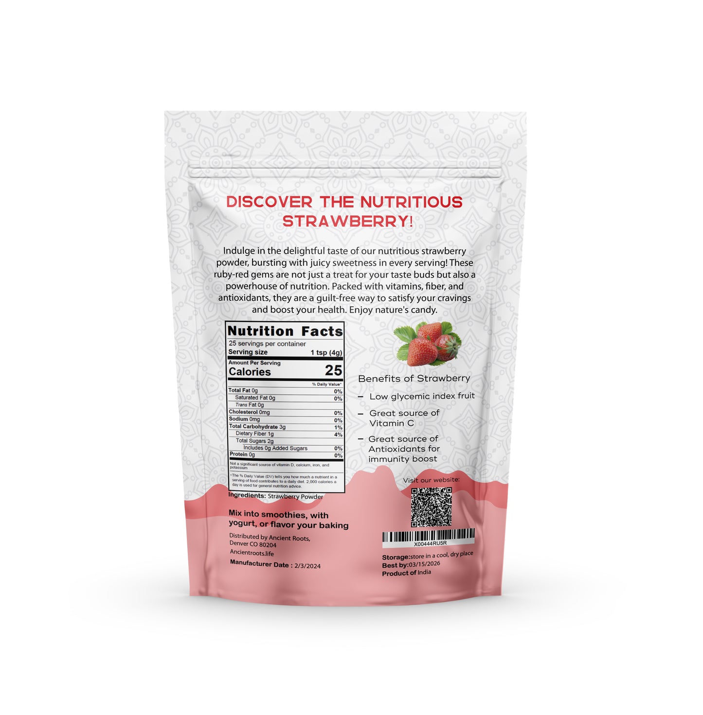 Ancient Roots Strawberry Powder