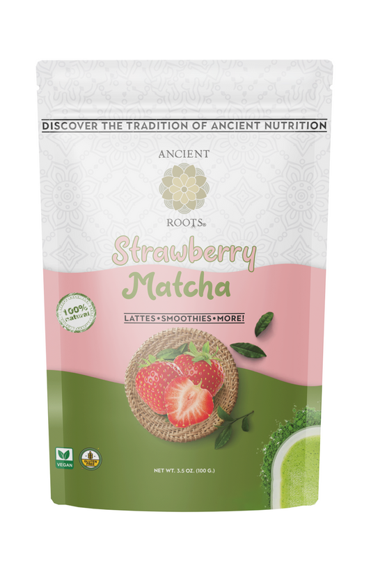 Ancient Roots Strawberry Matcha Green Tea Powder